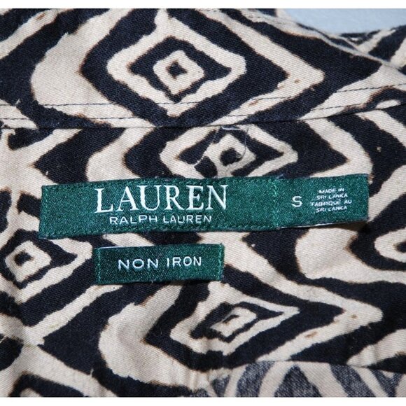 Lauren Ralph Lauren Ladies Brown Button Up Patterned Shirt Size S Non Iron - Picture 6 of 8